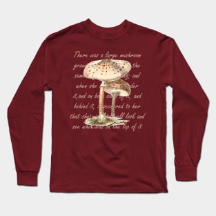 Lispe Mushroom and Alice quote Long Sleeve T-Shirt